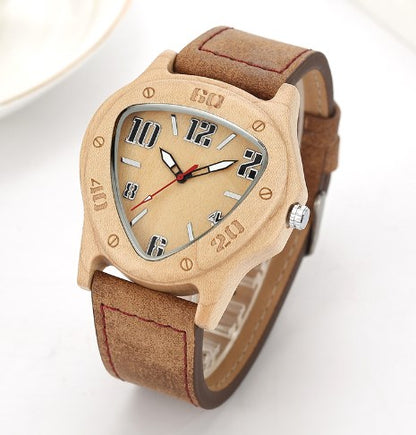 Men's Triangle Wooden Watch - European and American Style