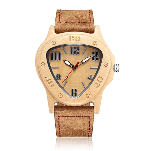 Men's Triangle Wooden Watch - European and American Style