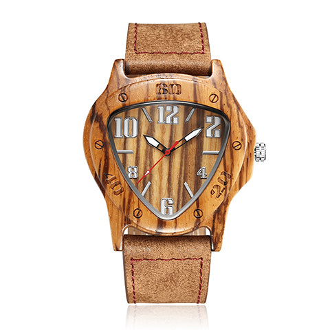 Men's Triangle Wooden Watch - European and American Style