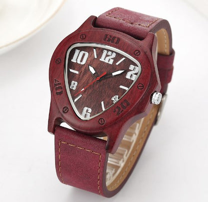 Men's Triangle Wooden Watch - European and American Style