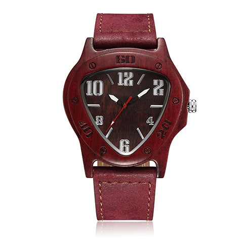 Men's Triangle Wooden Watch - European and American Style