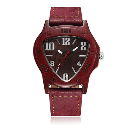 Men's Triangle Wooden Watch - European and American Style