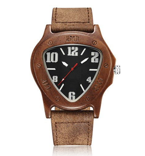 Men's Triangle Wooden Watch - European and American Style