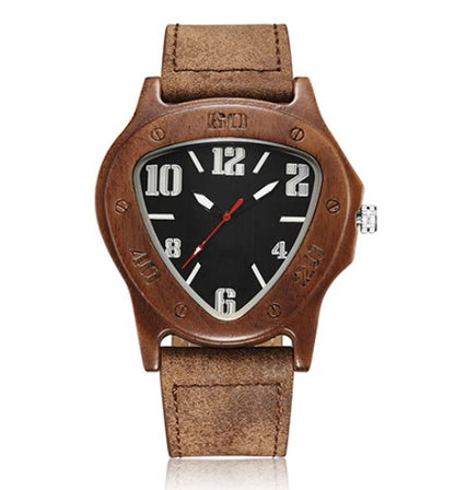 Men's Triangle Wooden Watch - European and American Style